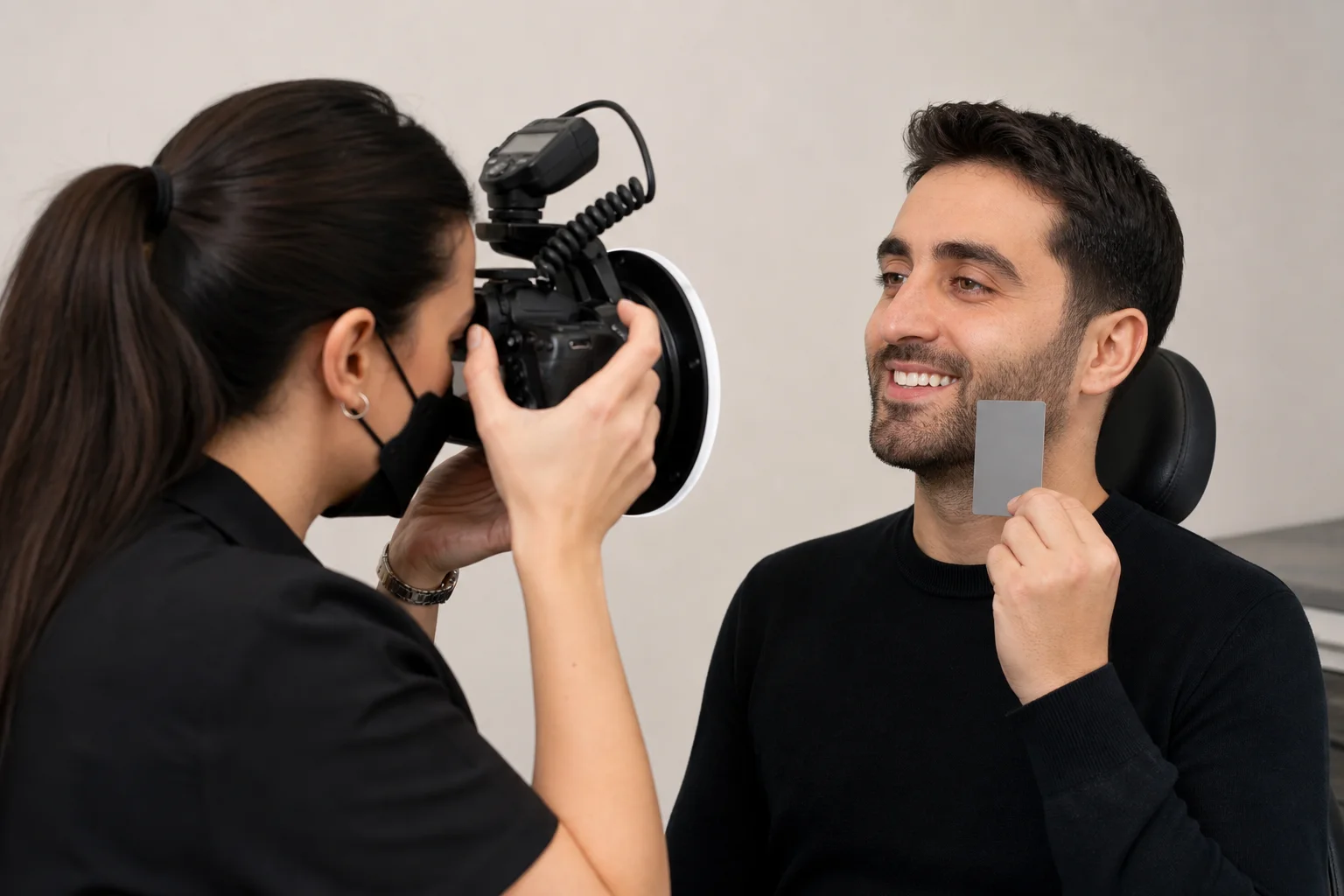 E-Max kaplama için renk ve fotoğraf kaydı