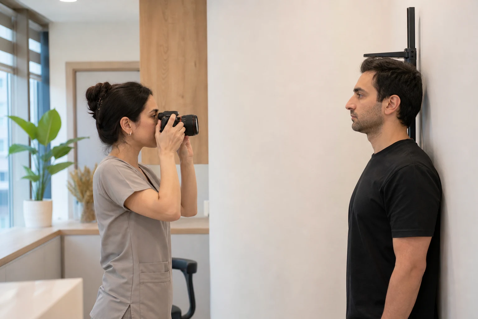 Ortodontik planlama için standart yüz profil fotoğrafının çekilmesi